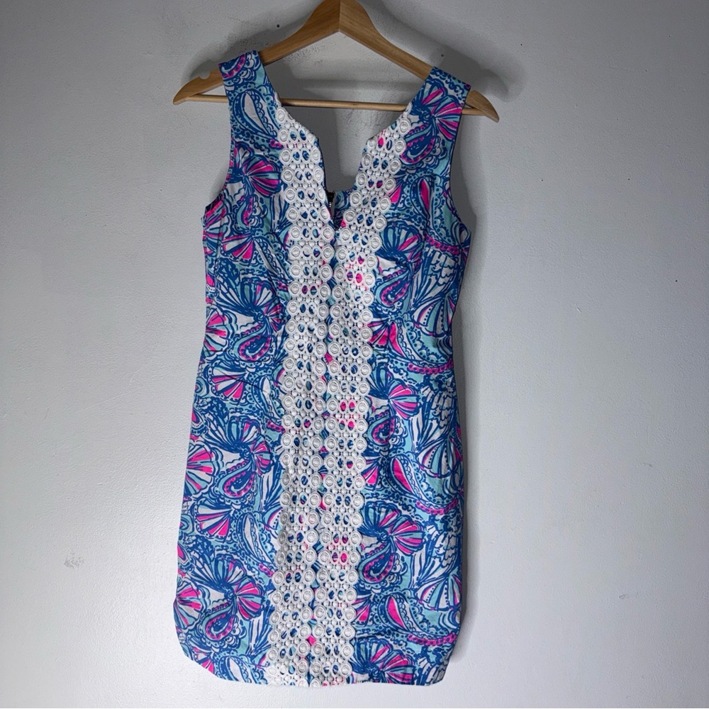Lilly Pulitzer Target Shift Dress My Fans Shell Blue 4